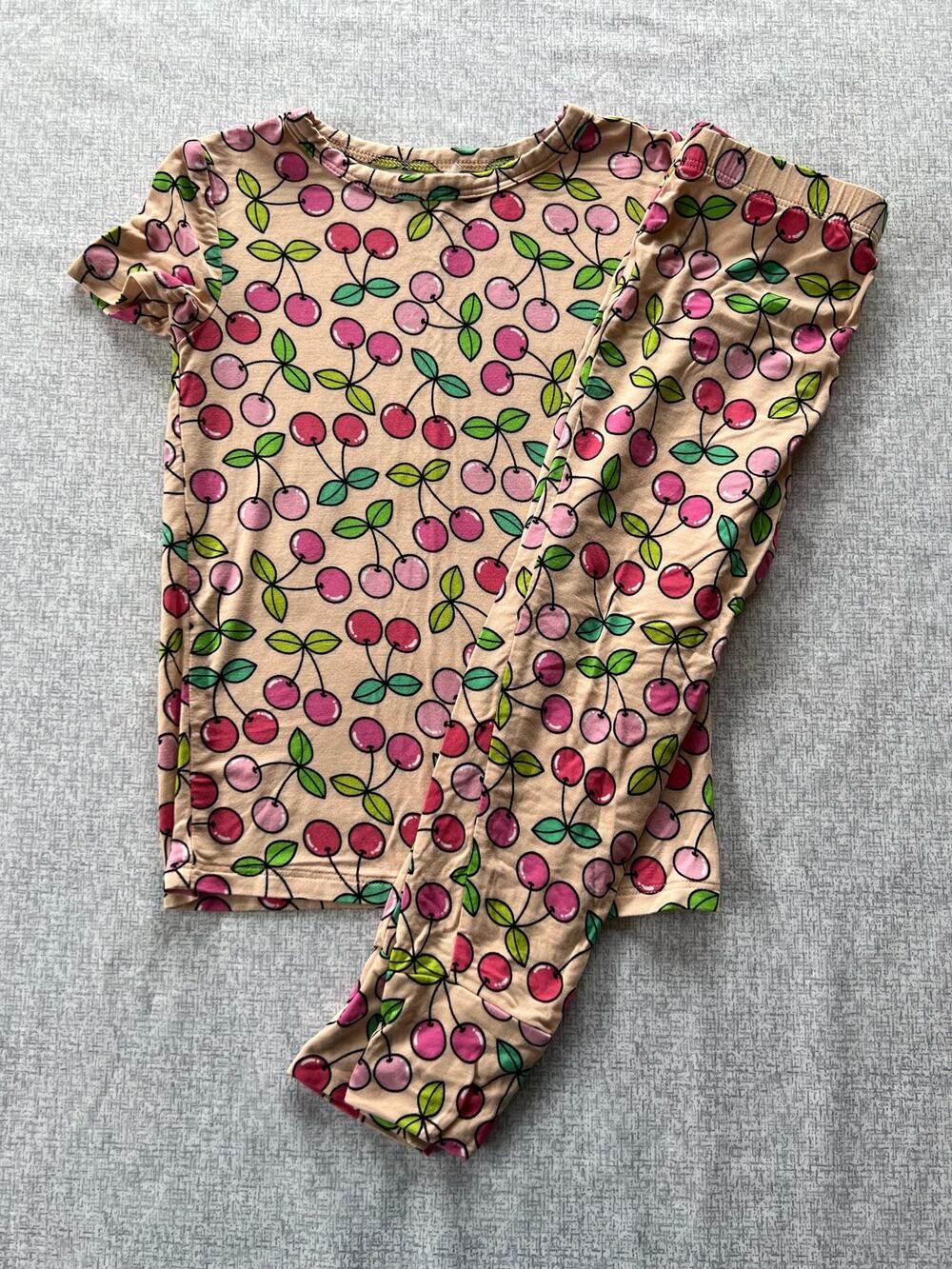 Posh Peanut Summer Cherry Short Sleeve Pajamas Size 3T/4T